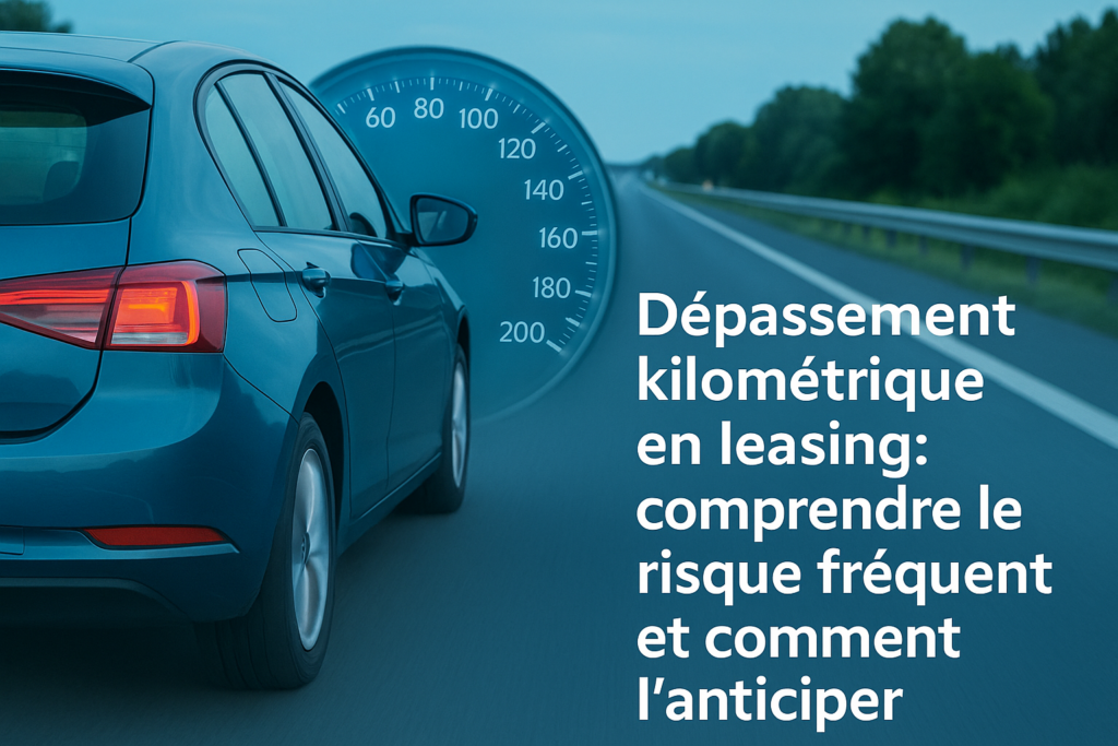 Illustration conceptualisée du dépassement kilométrique en leasing automobile