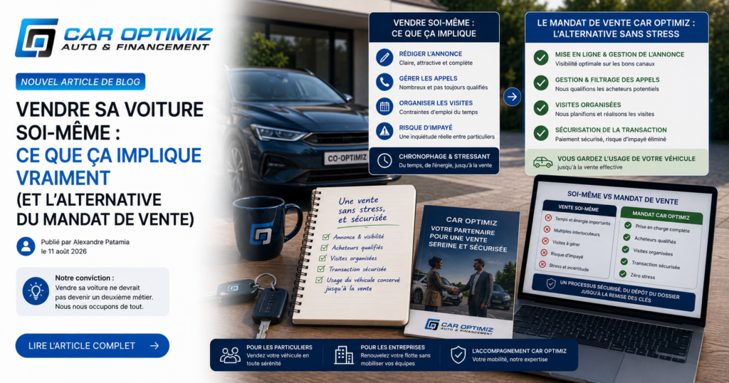 Vendre sa voiture soi-même : ce que ça implique vraiment (et l'alternative du mandat de vente)