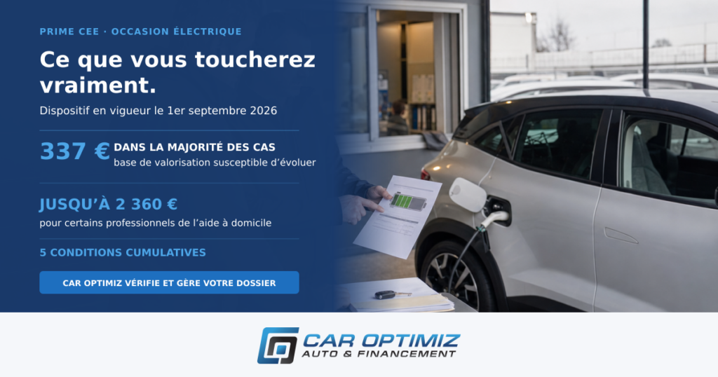Prime CEE voiture électrique d’occasion : ce qui s’applique depuis le 1ᵉʳ septembre 2026