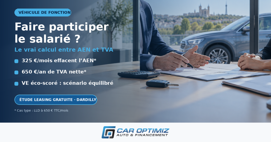 Participation du salarié au véhicule de fonction : avantage en nature ou TVA, le calcul Car Optimiz