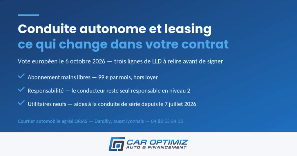 Conduite autonome et leasing : ce qui change dans votre contrat de LLD — Car Optimiz, courtier automobile à Dardilly