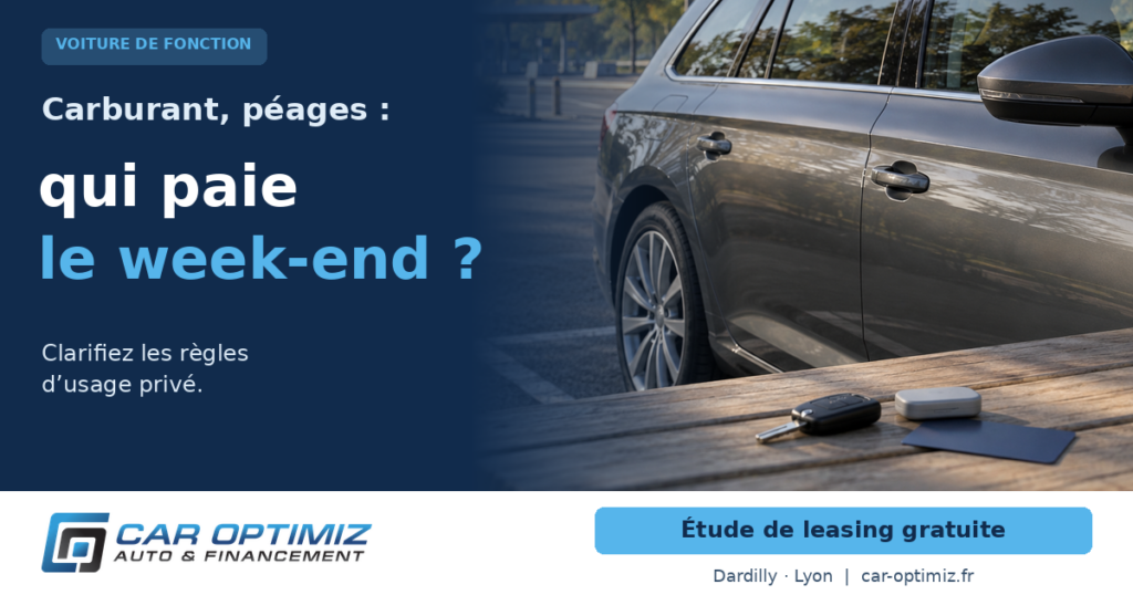 Voiture de fonction le week-end : carburant, péage, qui paie quoi